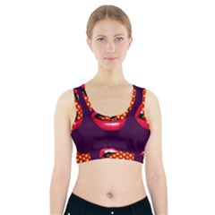 Lip Vector Hipster Example Image Star Sexy Purple Red Sports Bra With Pocket by Mariart