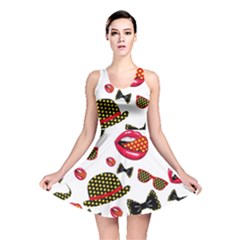 Lip Hat Vector Hipster Example Image Star Sexy Reversible Skater Dress by Mariart