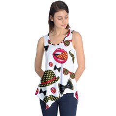 Lip Hat Vector Hipster Example Image Star Sexy Sleeveless Tunic by Mariart