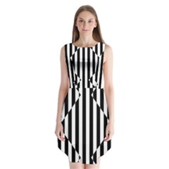 Optical Illusion Inverted Diamonds Sleeveless Chiffon Dress   by Mariart