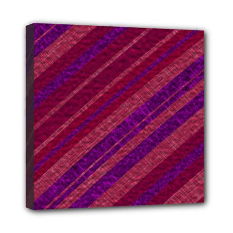 Maroon Striped Texture Mini Canvas 8  X 8  by Mariart