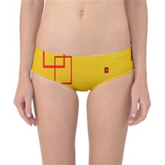 Overlap Squares Orange Plaid Red Classic Bikini Bottoms by Mariart