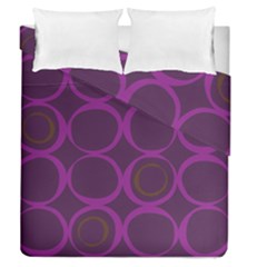 Original Circle Purple Brown Duvet Cover Double Side (queen Size) by Mariart