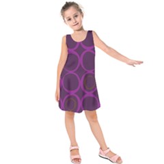 Original Circle Purple Brown Kids  Sleeveless Dress