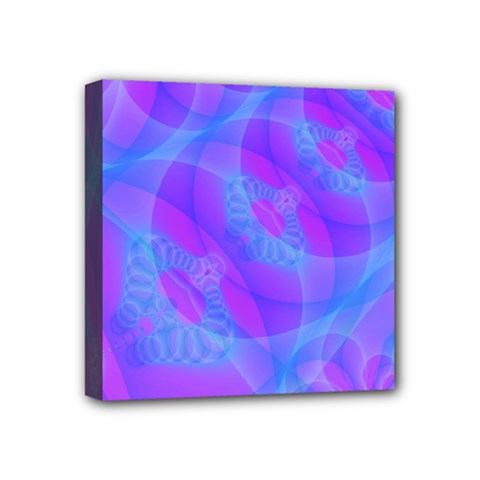 Original Purple Blue Fractal Composed Overlapping Loops Misty Translucent Mini Canvas 4  X 4  by Mariart