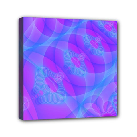 Original Purple Blue Fractal Composed Overlapping Loops Misty Translucent Mini Canvas 6  X 6  by Mariart