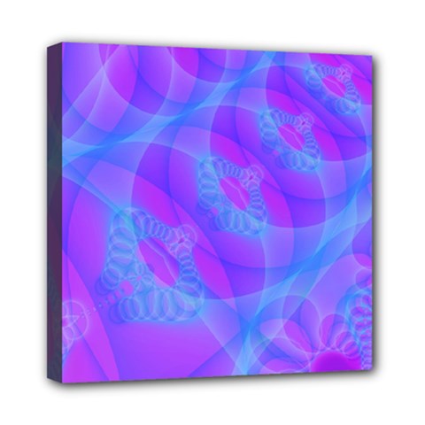 Original Purple Blue Fractal Composed Overlapping Loops Misty Translucent Mini Canvas 8  X 8  by Mariart