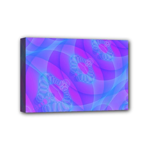 Original Purple Blue Fractal Composed Overlapping Loops Misty Translucent Mini Canvas 6  X 4  by Mariart