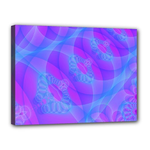 Original Purple Blue Fractal Composed Overlapping Loops Misty Translucent Canvas 16  X 12  by Mariart