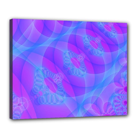 Original Purple Blue Fractal Composed Overlapping Loops Misty Translucent Canvas 20  X 16  by Mariart