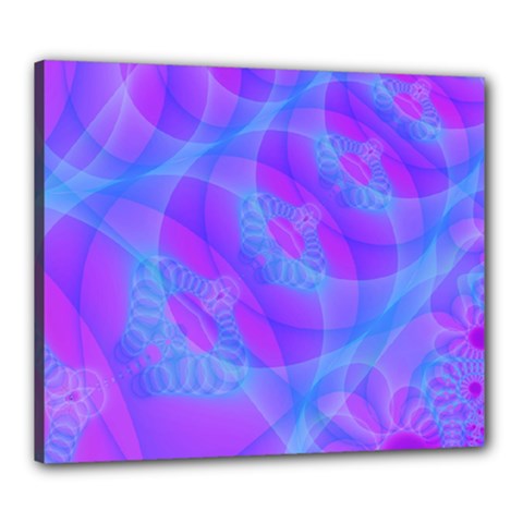 Original Purple Blue Fractal Composed Overlapping Loops Misty Translucent Canvas 24  X 20  by Mariart