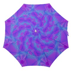 Original Purple Blue Fractal Composed Overlapping Loops Misty Translucent Straight Umbrellas