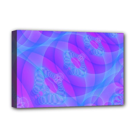 Original Purple Blue Fractal Composed Overlapping Loops Misty Translucent Deluxe Canvas 18  X 12   by Mariart