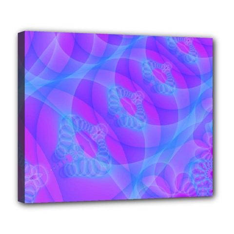 Original Purple Blue Fractal Composed Overlapping Loops Misty Translucent Deluxe Canvas 24  X 20   by Mariart