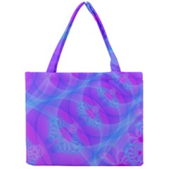 Original Purple Blue Fractal Composed Overlapping Loops Misty Translucent Mini Tote Bag by Mariart