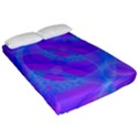 Original Purple Blue Fractal Composed Overlapping Loops Misty Translucent Fitted Sheet (California King Size) View2