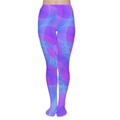 Original Purple Blue Fractal Composed Overlapping Loops Misty Translucent Women s Tights by Mariart