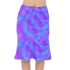 Original Purple Blue Fractal Composed Overlapping Loops Misty Translucent Mermaid Skirt by Mariart