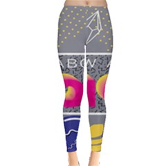 Polka Dots Waves Leaf Circle Behance Feelings Beauty Leggings  by Mariart