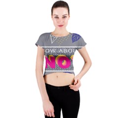 Polka Dots Waves Leaf Circle Behance Feelings Beauty Crew Neck Crop Top