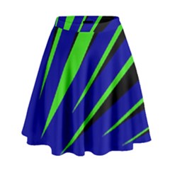 Rays Light Chevron Blue Green Black High Waist Skirt