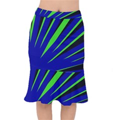 Rays Light Chevron Blue Green Black Mermaid Skirt by Mariart