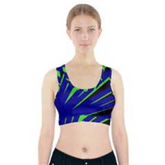 Rays Light Chevron Blue Green Black Sports Bra With Pocket