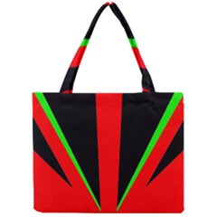 Rays Light Chevron Green Red Black Mini Tote Bag by Mariart