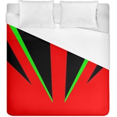 Rays Light Chevron Green Red Black Duvet Cover (king Size) by Mariart