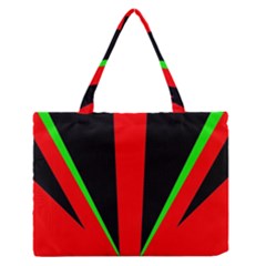 Rays Light Chevron Green Red Black Medium Zipper Tote Bag by Mariart