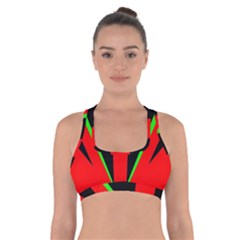 Rays Light Chevron Green Red Black Cross Back Sports Bra by Mariart