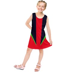 Rays Light Chevron Green Red Black Kids  Tunic Dress by Mariart