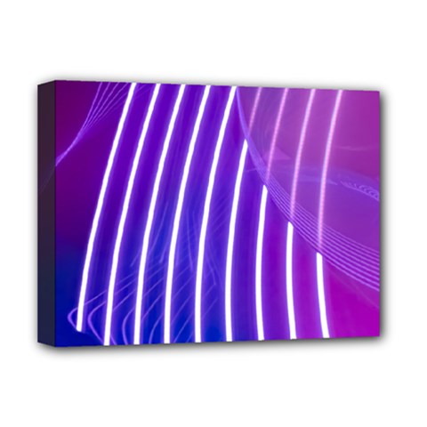 Rays Light Chevron Blue Purple Line Light Deluxe Canvas 16  X 12  