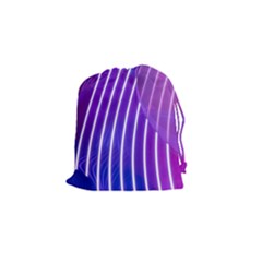 Rays Light Chevron Blue Purple Line Light Drawstring Pouches (small) 