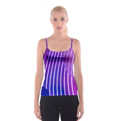 Rays Light Chevron Blue Purple Line Light Spaghetti Strap Top by Mariart