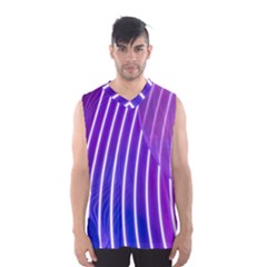 Rays Light Chevron Blue Purple Line Light Men s Basketball Tank Top by Mariart