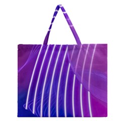 Rays Light Chevron Blue Purple Line Light Zipper Large Tote Bag by Mariart