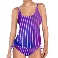 Rays Light Chevron Blue Purple Line Light Tankini by Mariart