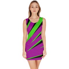 Rays Light Chevron Purple Green Black Sleeveless Bodycon Dress by Mariart