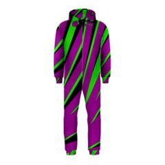 Rays Light Chevron Purple Green Black Hooded Jumpsuit (kids) by Mariart