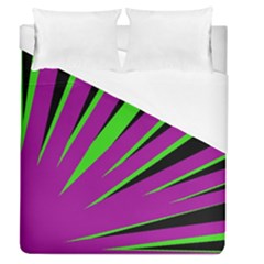 Rays Light Chevron Purple Green Black Duvet Cover (queen Size)