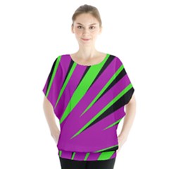 Rays Light Chevron Purple Green Black Blouse