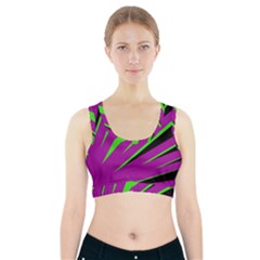 Rays Light Chevron Purple Green Black Sports Bra With Pocket