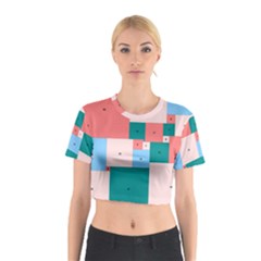 Simple Perfect Squares Squares Order Cotton Crop Top by Mariart