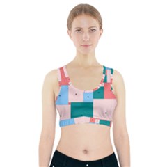 Simple Perfect Squares Squares Order Sports Bra With Pocket by Mariart