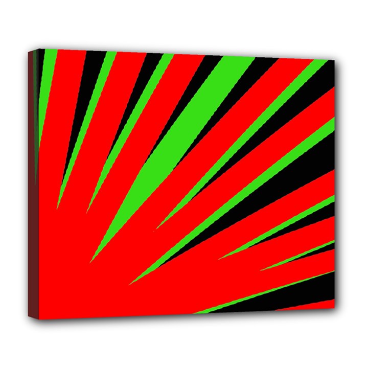 Rays Light Chevron Red Green Black Deluxe Canvas 24  x 20  