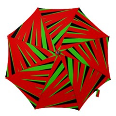 Rays Light Chevron Red Green Black Hook Handle Umbrellas (small) by Mariart