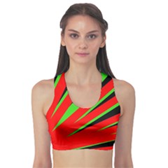 Rays Light Chevron Red Green Black Sports Bra