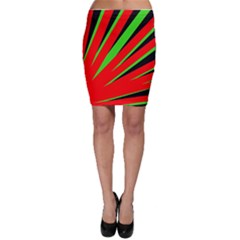 Rays Light Chevron Red Green Black Bodycon Skirt