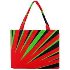 Rays Light Chevron Red Green Black Mini Tote Bag by Mariart